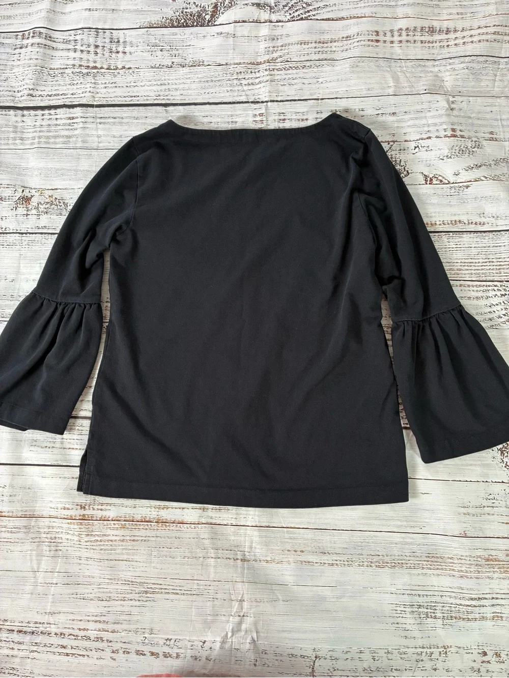 J. Crew Shirt Women’s Small Black Flounce Sleeve Blouse
